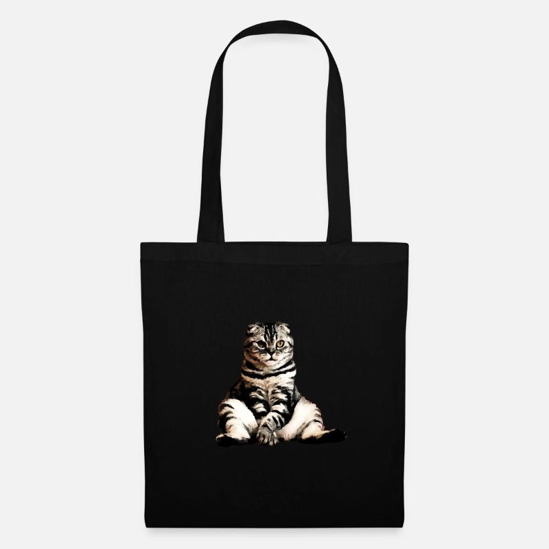 Chats, chat assis, chat - Sac en tissu - noir