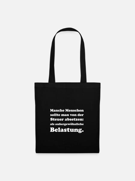 Menschen von der Steuer absetzen - Stoffbeutel - Schwarz