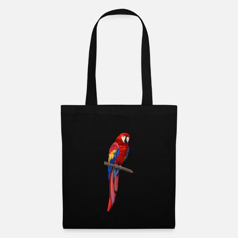 Papagei - Ara parrot - Stoffbeutel - Schwarz