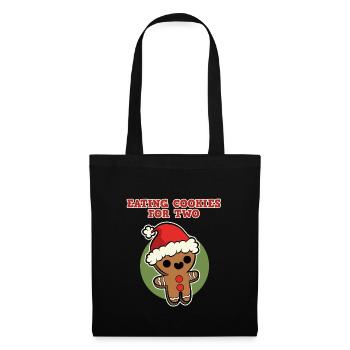 Noël pour les femmes enceintes, manger des biscuits pour deux - Sac en tissu - noir - Devant