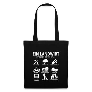 Ein Landwirt | Geschenk | Traktor - Stoffbeutel - Schwarz - Vorne