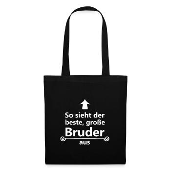 Grosser Bruder - Stoffbeutel - Schwarz - Vorne