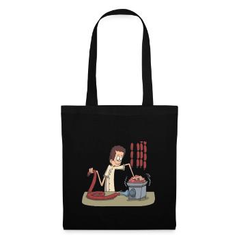 Saucisse de viande couteau de boucher - Sac en tissu - noir - Devant