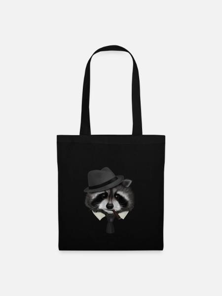 Raton laveur gangster mafia - Sac en tissu - noir