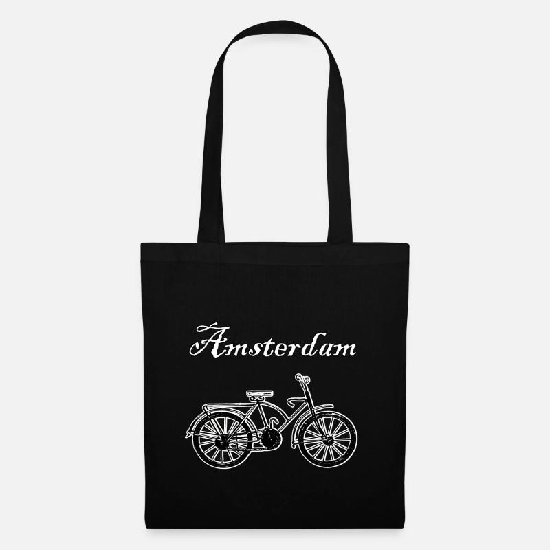 Fahrrad, Amsterdam, Geschenk - Stoffbeutel - Schwarz
