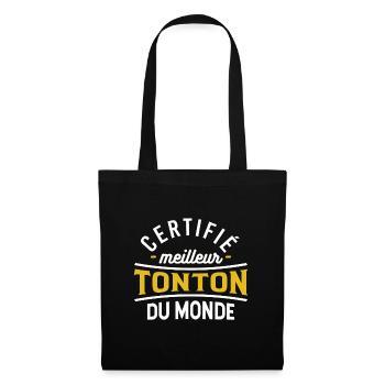 Certifié meilleur tonton t-shirt - Sac en tissu - noir - Devant