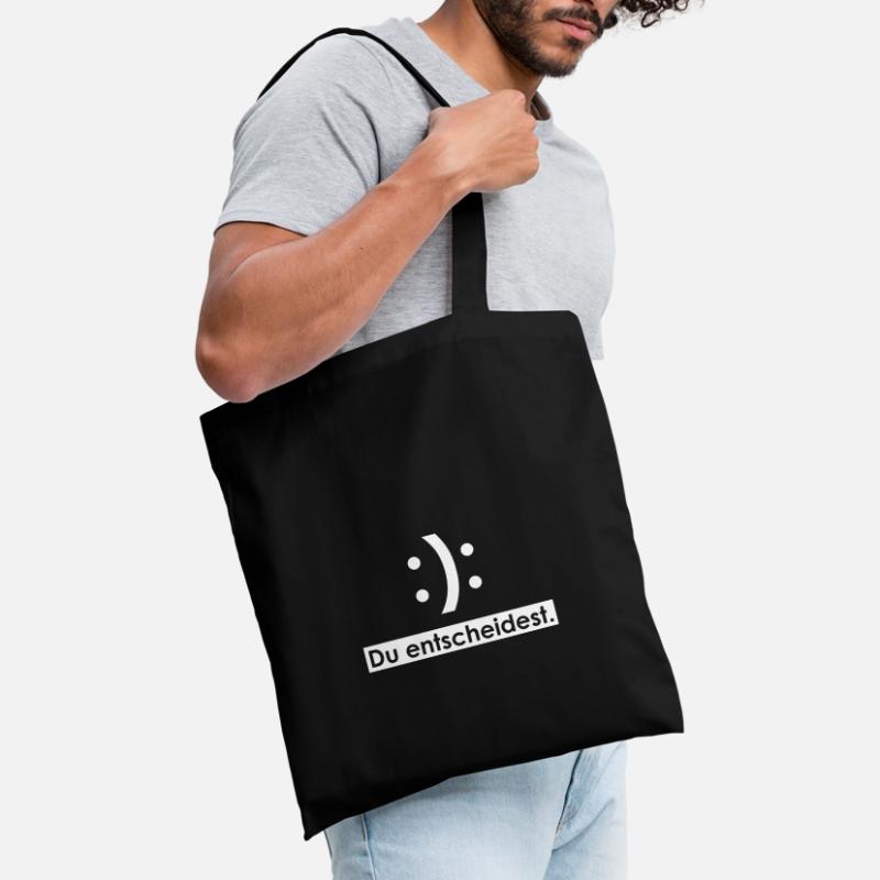 Glücklich oder Traurig. Du entscheidest. Stoffbeutel