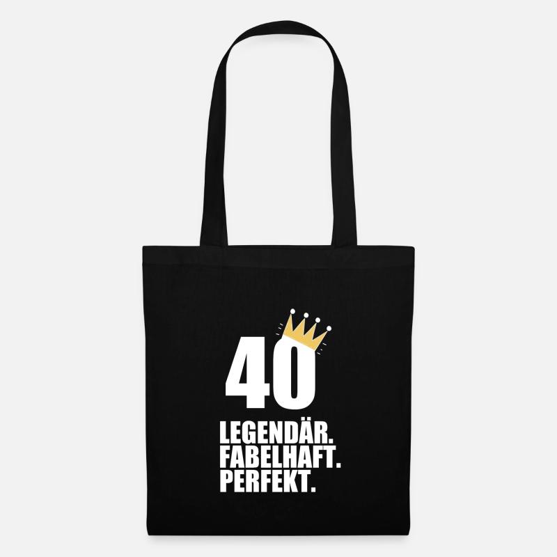 40. Geburtstag Geschenk - Stoffbeutel - Schwarz