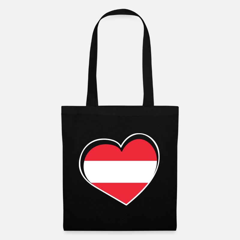 Austria heart - Tote Bag - black