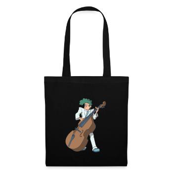 Joueur de contrebasse rockabilly - Sac en tissu - noir - Devant