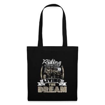 Tracteur agricole bulldog - Sac en tissu - noir - Devant