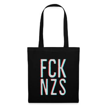 FCK NZS AFD NAZIS TIK TOK 3D Effet RED BLUE - Sac en tissu - noir - Devant