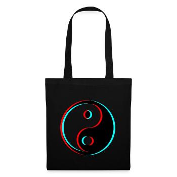 Yin Yang 3d effet filtre tik tok paix - Sac en tissu - noir - Devant