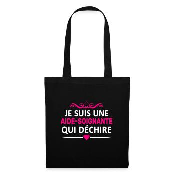 Aide-soignante qui déchire - Sac en tissu - noir - Devant