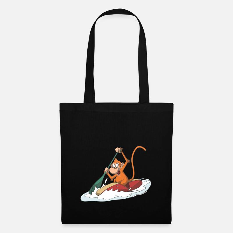 Monkey in a canoe - Tote Bag - black