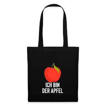Vater Sohn Partnerlook Apfel Stamm Sprichwort V2 - Stoffbeutel - Schwarz - Vorne