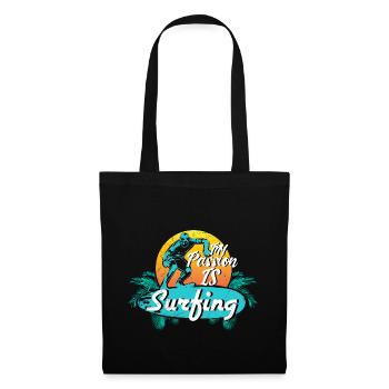 Cadeau de passe-temps de planche de surf - Sac en tissu - noir - Devant