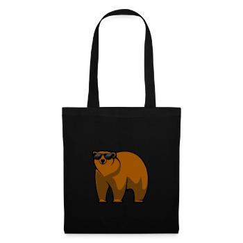 Brown bear bear with sunglasses - Tote Bag - black - Front