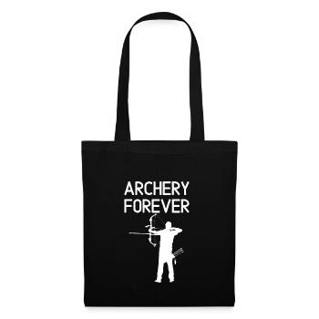 Archery Forever Bogenschießen Bogensport Weiß - Stoffbeutel - Schwarz - Vorne