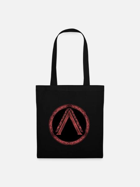 Sparta Lambda Symbol Rot - Stoffbeutel - Schwarz