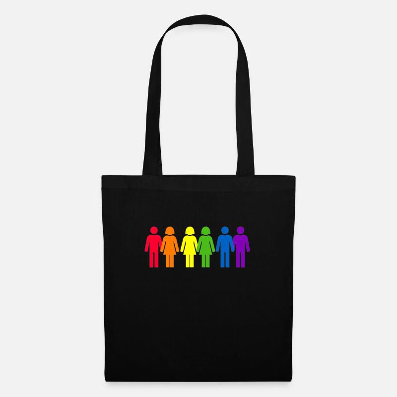 Gay Pride Menschen Regenbogenflagge LGBT - Stoffbeutel - Schwarz