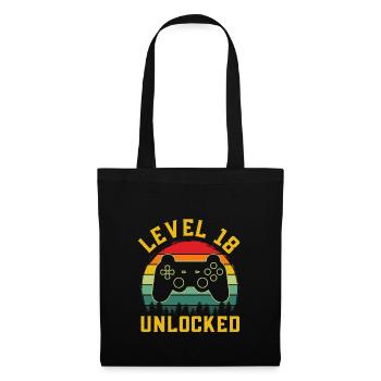 Level 18 unlocked gamer shirt 18 year - Tote Bag - black - Front