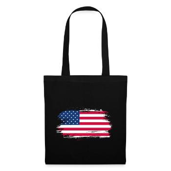 USA Flagge Geschenkidee - Stoffbeutel - Schwarz - Vorne