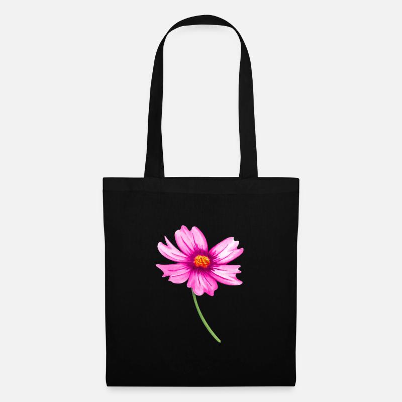 Blume - Stoffbeutel - Schwarz