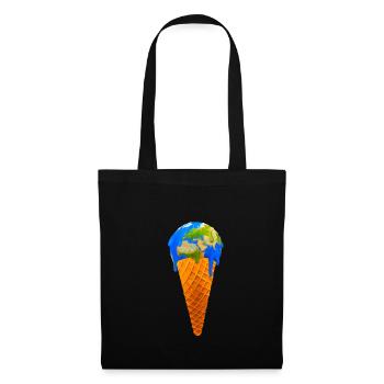 Global Warming Earth Ice cream - Stoffbeutel - Schwarz - Vorne