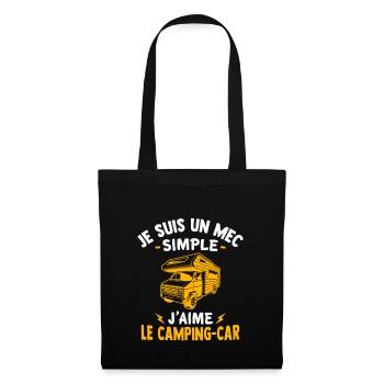 un mec simple j'aime le camping-car - Sac en tissu - noir - Devant