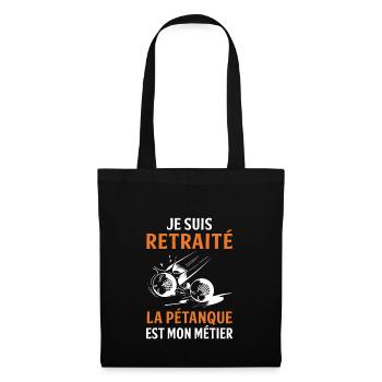 t-shirt retraité bouliste - Sac en tissu - noir - Devant