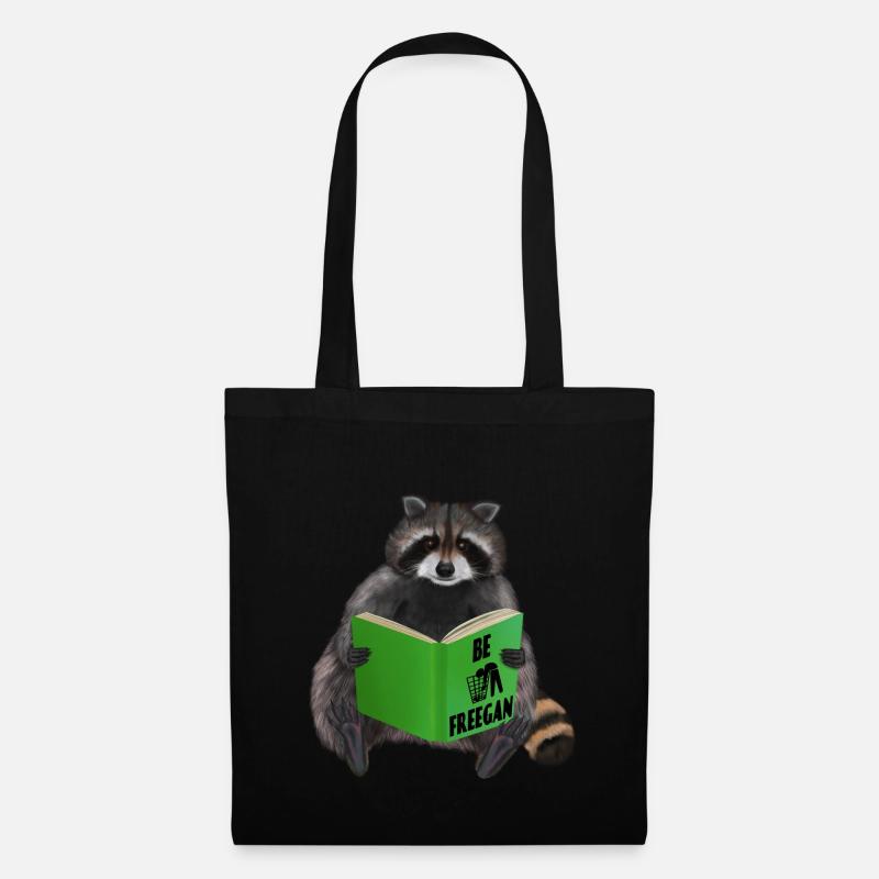 Waschbär - Be freegan - Stoffbeutel - Schwarz