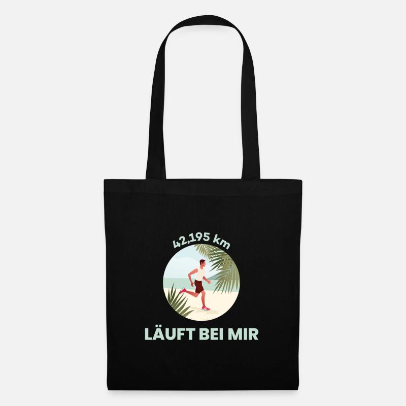Marathon 42,195 km | Läuft bei mir - Stoffbeutel - Schwarz