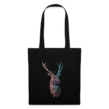 Gradient de cerf low poly - Sac en tissu - noir - Devant
