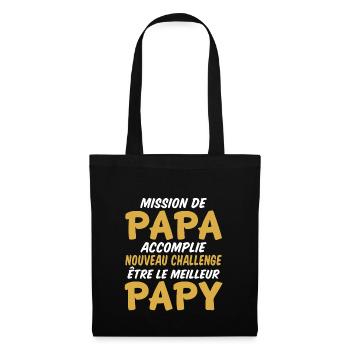 nouveau challenge être le meilleur papy - Sac en tissu - noir - Devant