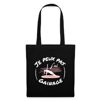 Je peux pas j'ai gainage (femme sur tapis de gym) - Sac en tissu - noir - Devant