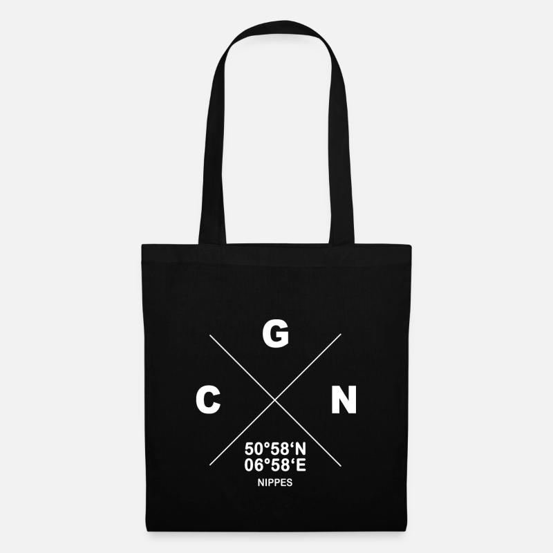 CGN Köln Nippes Veedel Koordinaten Geschenk - Stoffbeutel - Schwarz