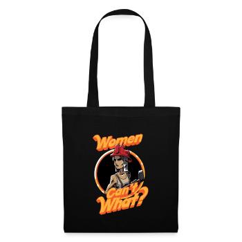 Les femmes ne peuvent pas quoi? Pompier - Sac en tissu - noir - Devant