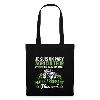 cadeau papy agriculteur grand père agriculteur - Sac en tissu - noir - Devant