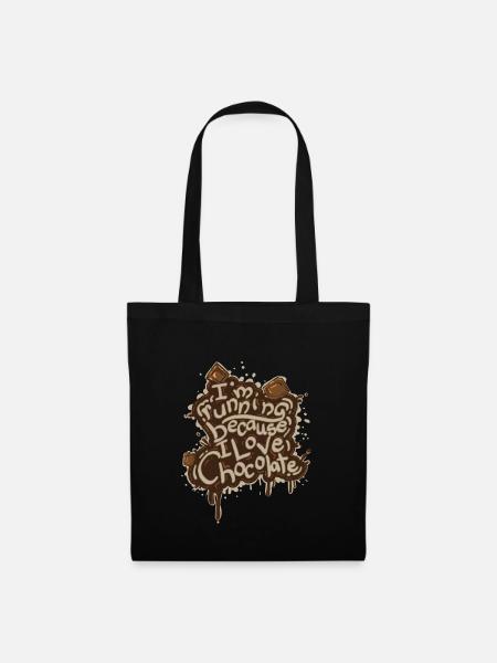 Funny running for chocolate - Tote Bag - black
