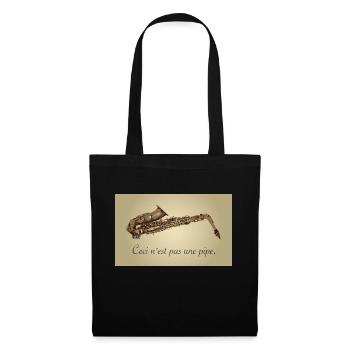 ceci nest pas une pipe - Saxophone and music lover - Stoffbeutel - Schwarz - Vorne