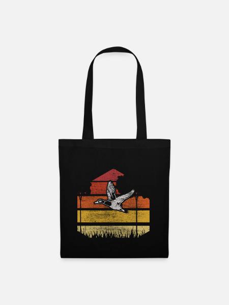 Ente Füttern Wasservogel Geschenkidee - Stoffbeutel - Schwarz