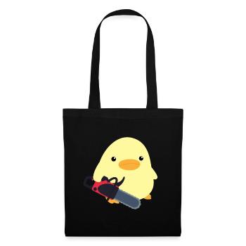 Duck with chainsaw meme chick gift idea chicken - Tote Bag - black - Front