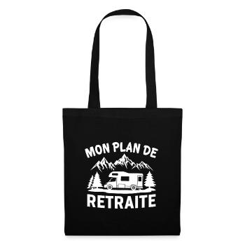 Mon plan de retraite camping car t-shirt campeur - Sac en tissu - noir - Devant