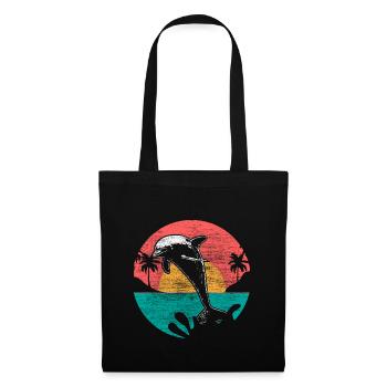 Delfin Tümmler Ozean Geschenk - Stoffbeutel - Schwarz - Vorne