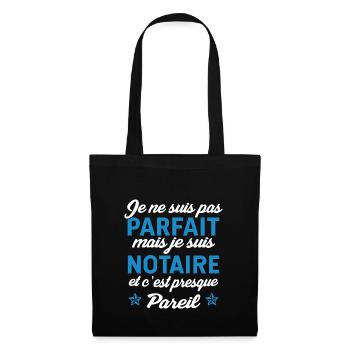 je suis notaire - Sac en tissu - noir - Devant