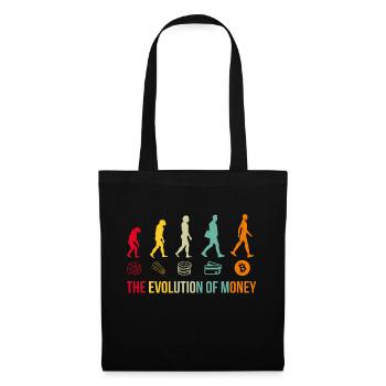 Money Evolution Bitcoin Crypto - Stoffbeutel - Schwarz - Vorne