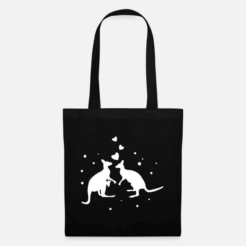 Känguru - Kangaroo - Australia - Naturschutz - Stoffbeutel - Schwarz