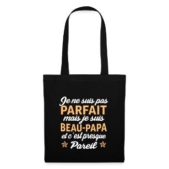 je suis un beau papa cadeau beau père - Sac en tissu - noir - Devant