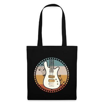 Bass Gitarre E-Gitarre Musik - Stoffbeutel - Schwarz - Vorne